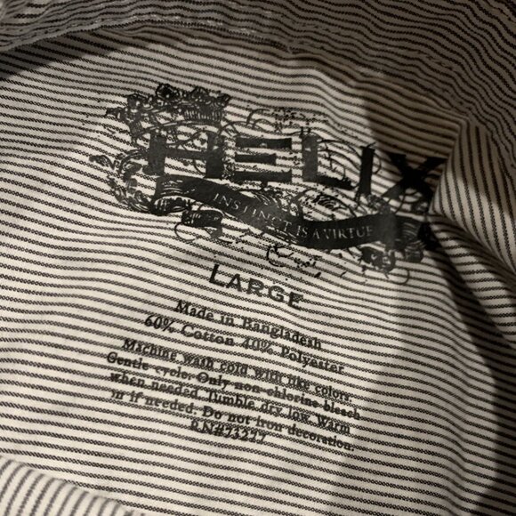 Y2K Helix Goth Grunge Button Up Shirt Youth Boys Large L Wings Tribal MMA Biker - Picture 4 of 7